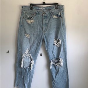 GRLFRND Light Wash straight leg jeans